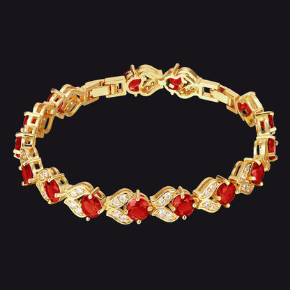 9mm Diamond Cut Gem Crystal Chain Bracelet for With Cz