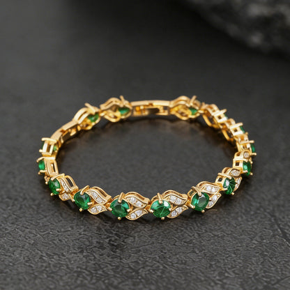 9mm Diamond Cut Gem Crystal Chain Bracelet for With Cz
