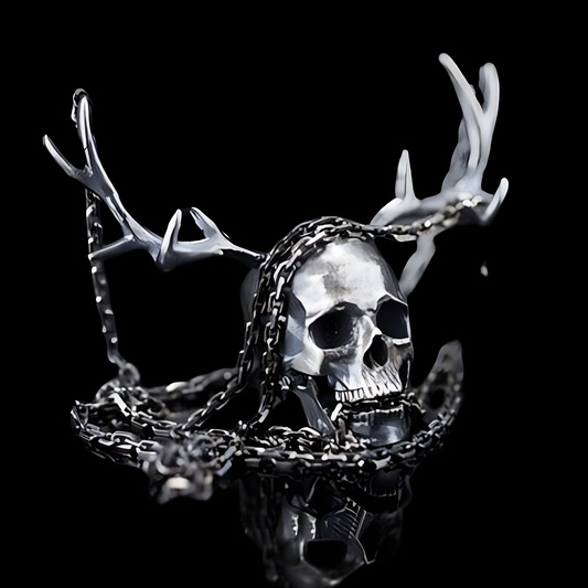 Antlers Skull Pendant