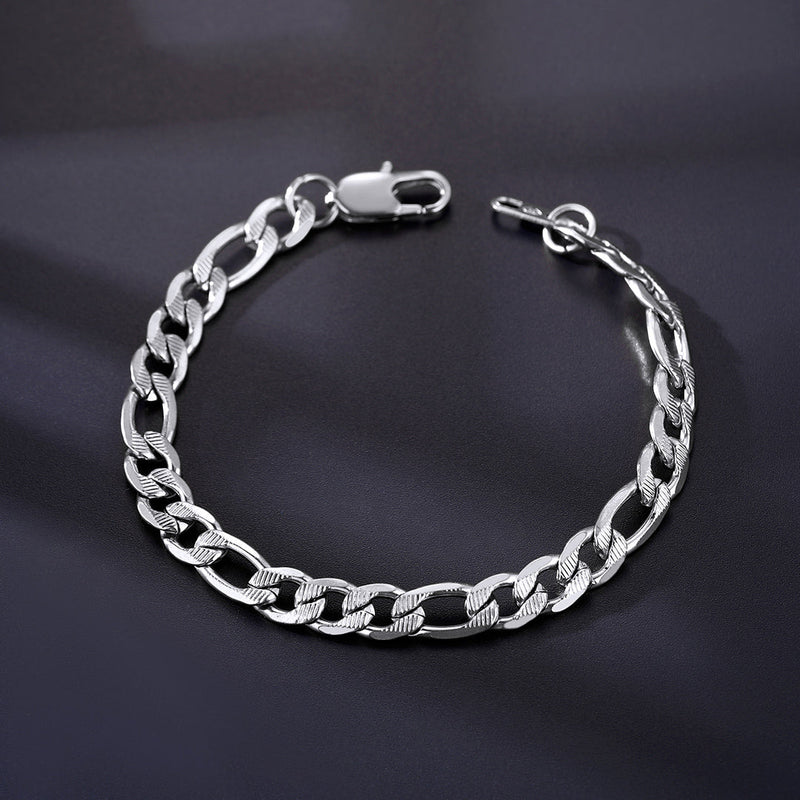 Thick Figaro Link Bracelet for 6/7/9mm Width