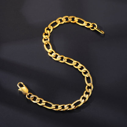 Thick Figaro Link Bracelet for 6/7/9mm Width
