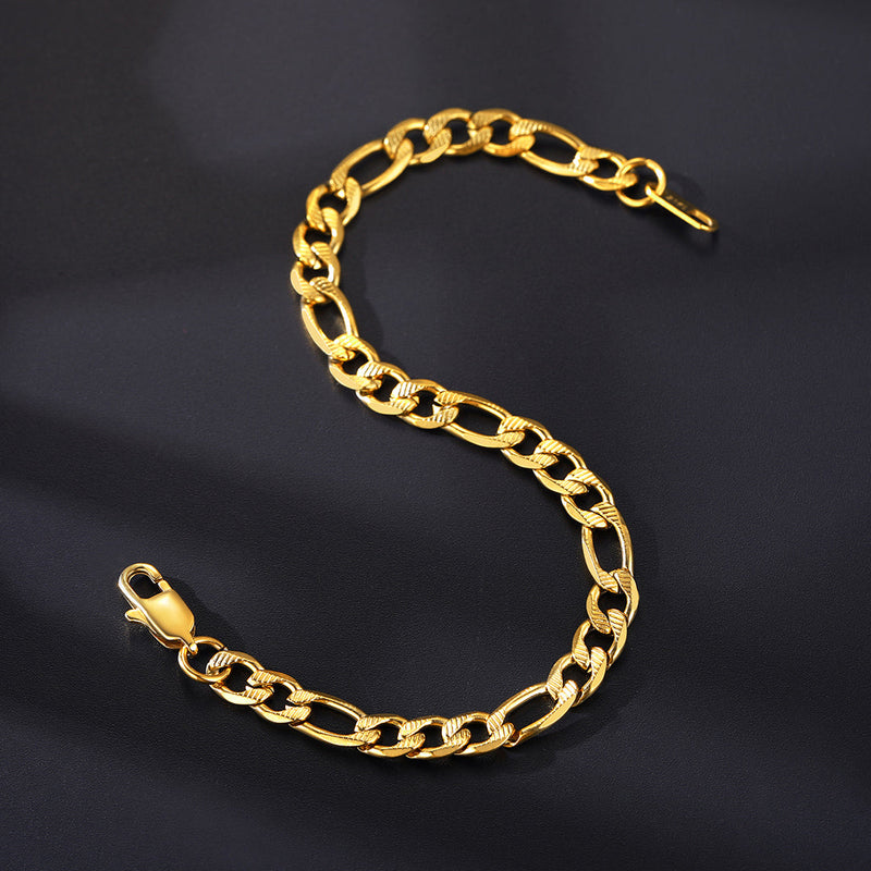 Thick Figaro Link Bracelet for 6/7/9mm Width