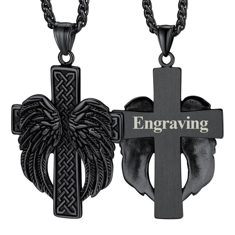 Flash Angel Wing Cross Necklace Pendant for