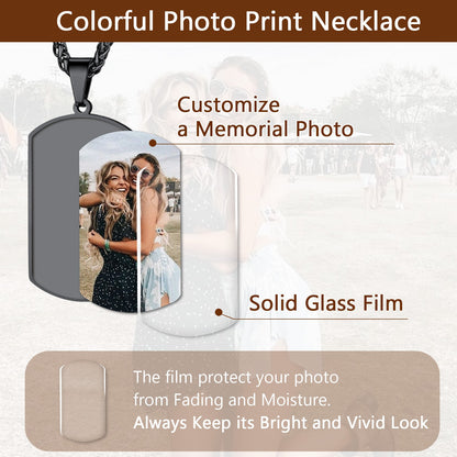 Custom Photo Dog Tag Necklace With Picture for