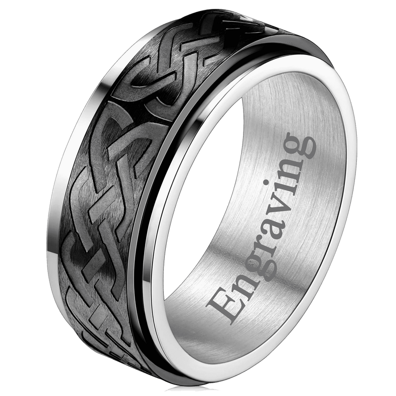 Celtic Knot Spinner Ring Anxiety Rotatable Ring for