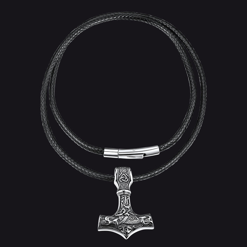 Norse Viking Thor's Hammer Necklace Mjolnir Pendant for