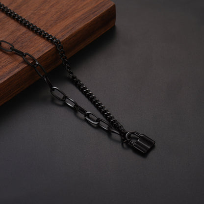 Handcuff Padlock Pendant Curb Chain Necklace for