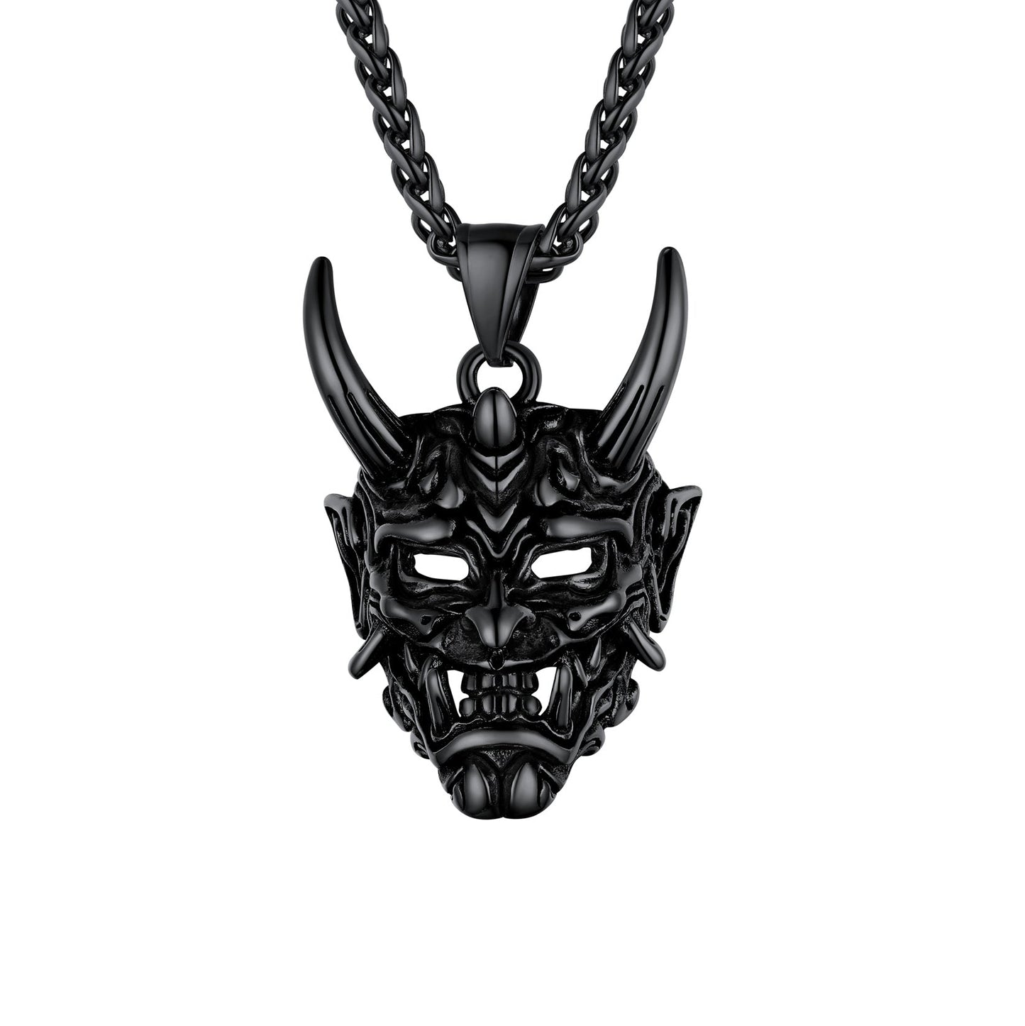 Gothic Evil Hannya Damon Mask Pendant Necklace for