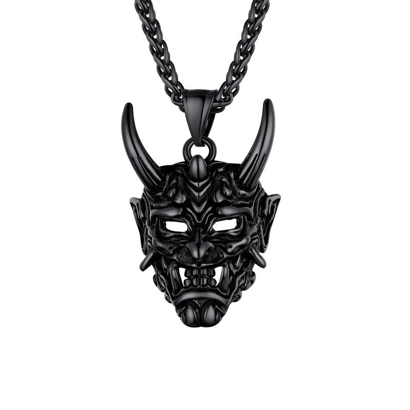 Gothic Evil Hannya Damon Mask Pendant Necklace for