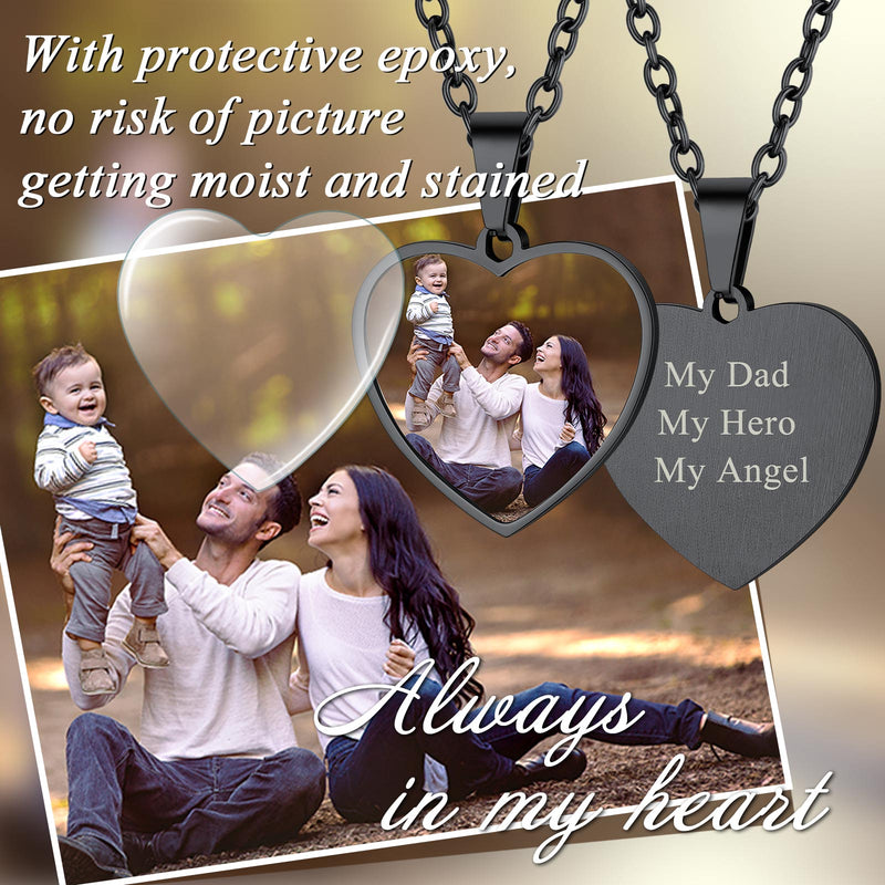 Customized Heart Photo Necklace Memorial Gift for