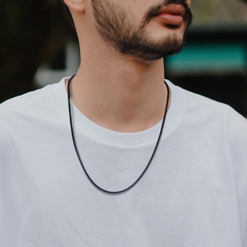 Hollow Rolo Box Link Chain Necklace for , 3/6mm Width