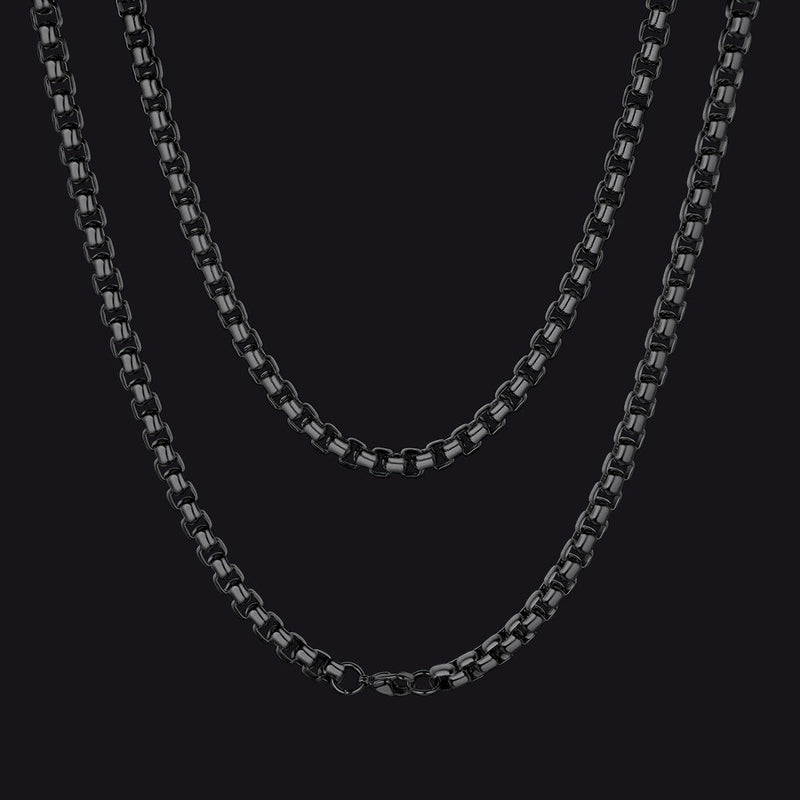 Hollow Rolo Box Link Chain Necklace for , 3/6mm Width