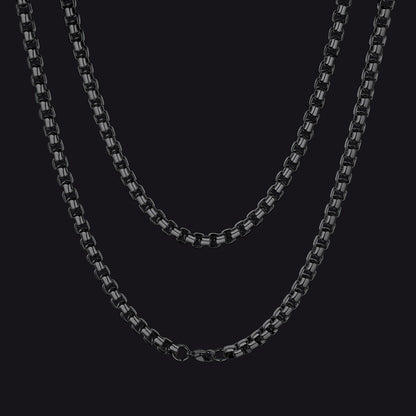 Hollow Rolo Box Link Chain Necklace for , 3/6mm Width