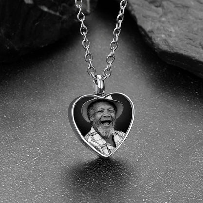 Custom Heart Urn Picture Pendant Necklaces for Ashes