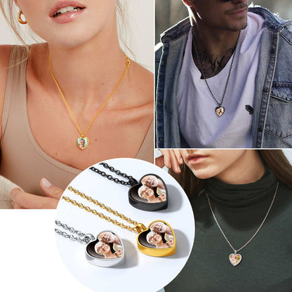 Custom Heart Urn Picture Pendant Necklaces for Ashes