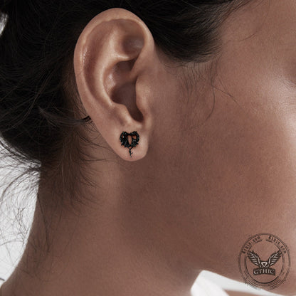 Heart Shape Double Dragon Stainless Steel Ear Gauge