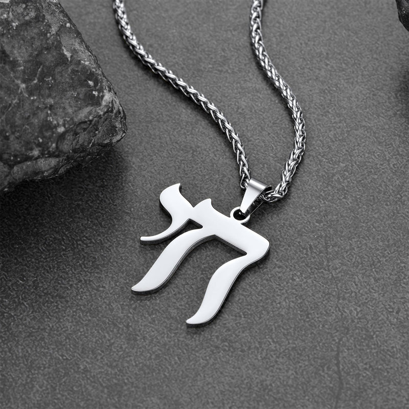 Hebrew Chai Letters Amulet Necklace for