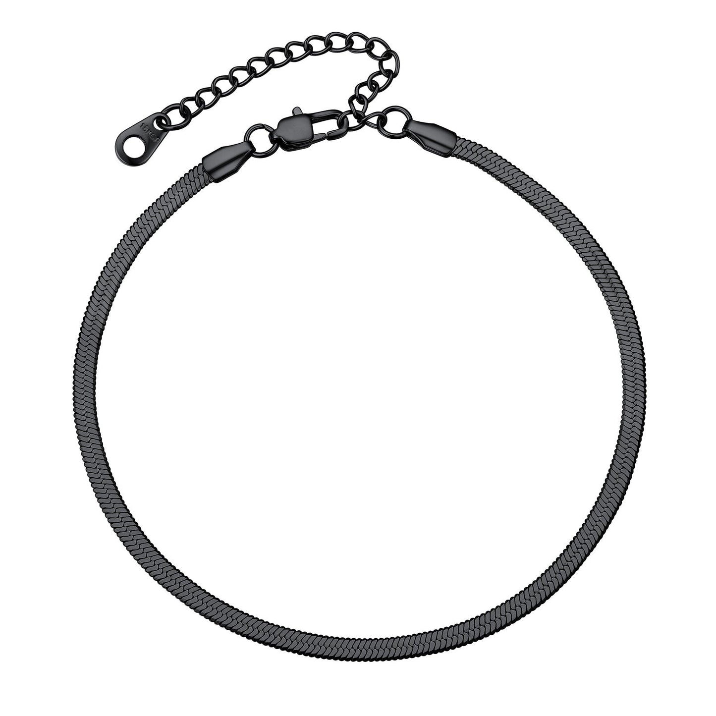 Stainless Steel Flat Snake Chain Anklet Bracelet for