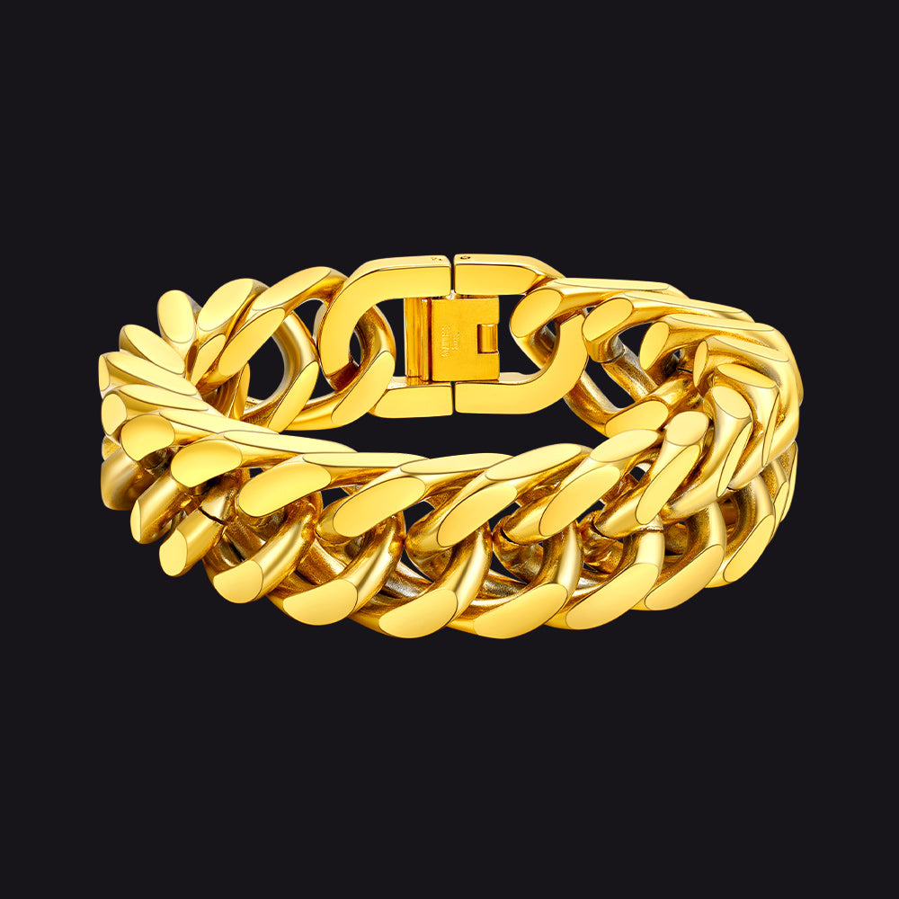 Thick Cuban Link Bracelet for in Stainless Steel