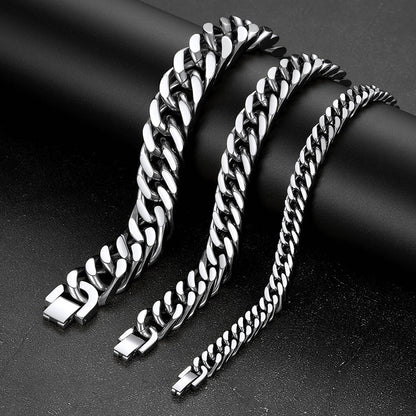 Thick Cuban Link Bracelet for in Stainless Steel