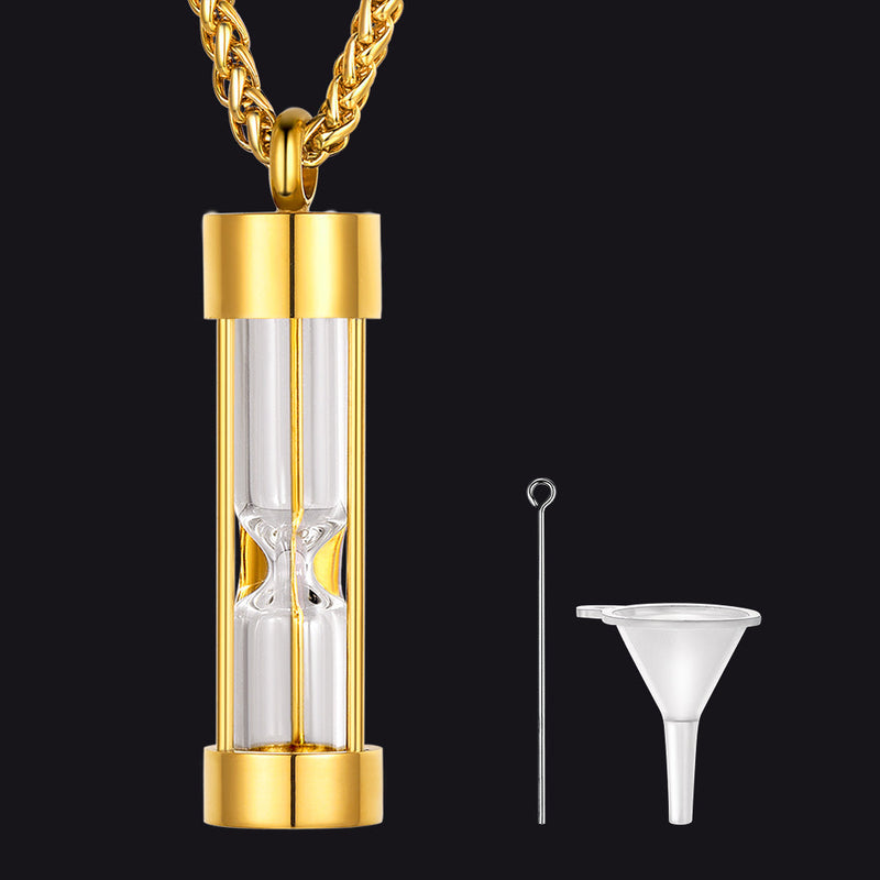 Hourglass Urn Necklace for Ashes Cremation Keepsakes for
