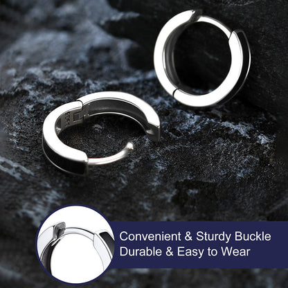 Huggie Hoop Earrings for & – 925 Sterling Silver, 10mm