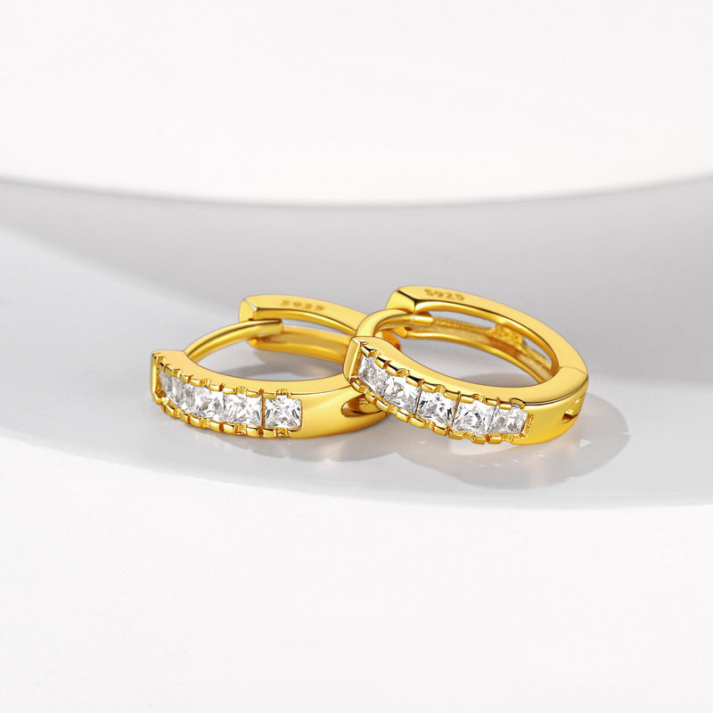 Hypoallergenic Cz Huggie Hoop Earrings for