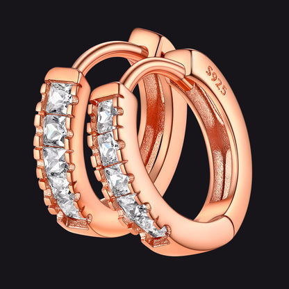 Hypoallergenic Cz Huggie Hoop Earrings for