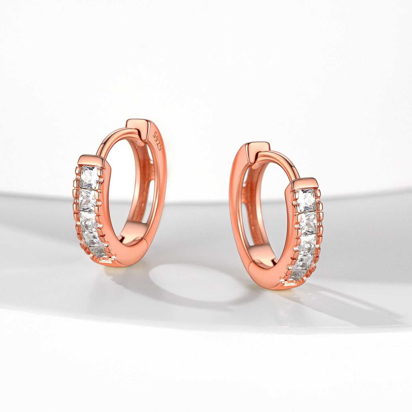 Hypoallergenic Cz Huggie Hoop Earrings for