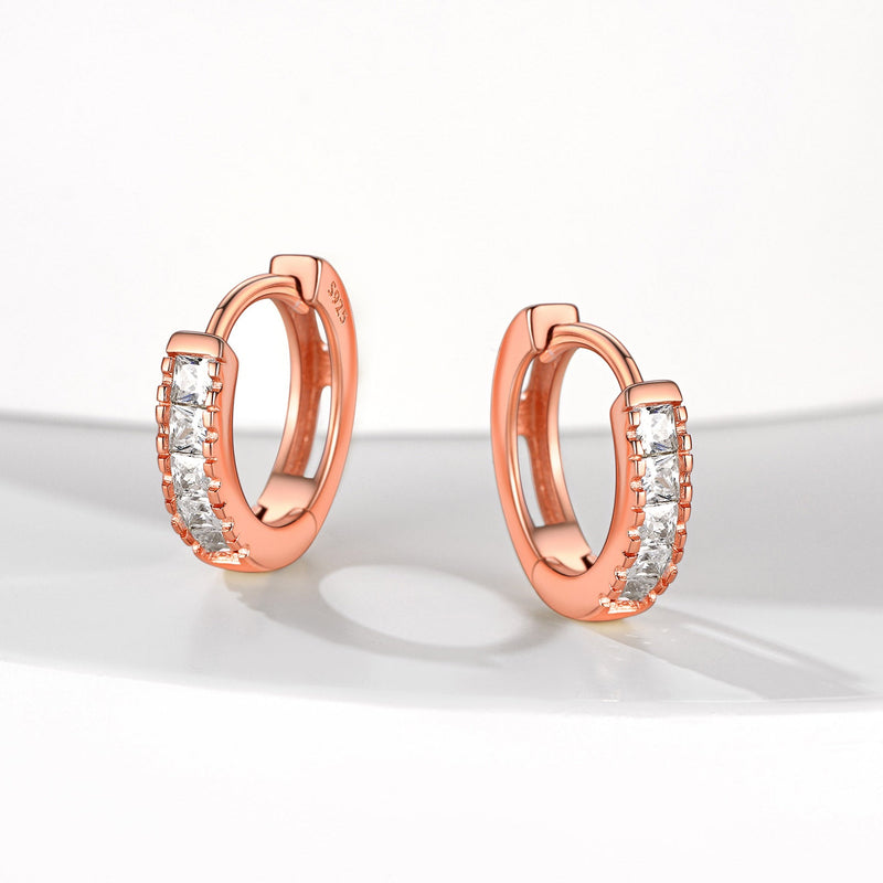 Hypoallergenic Cz Huggie Hoop Earrings for