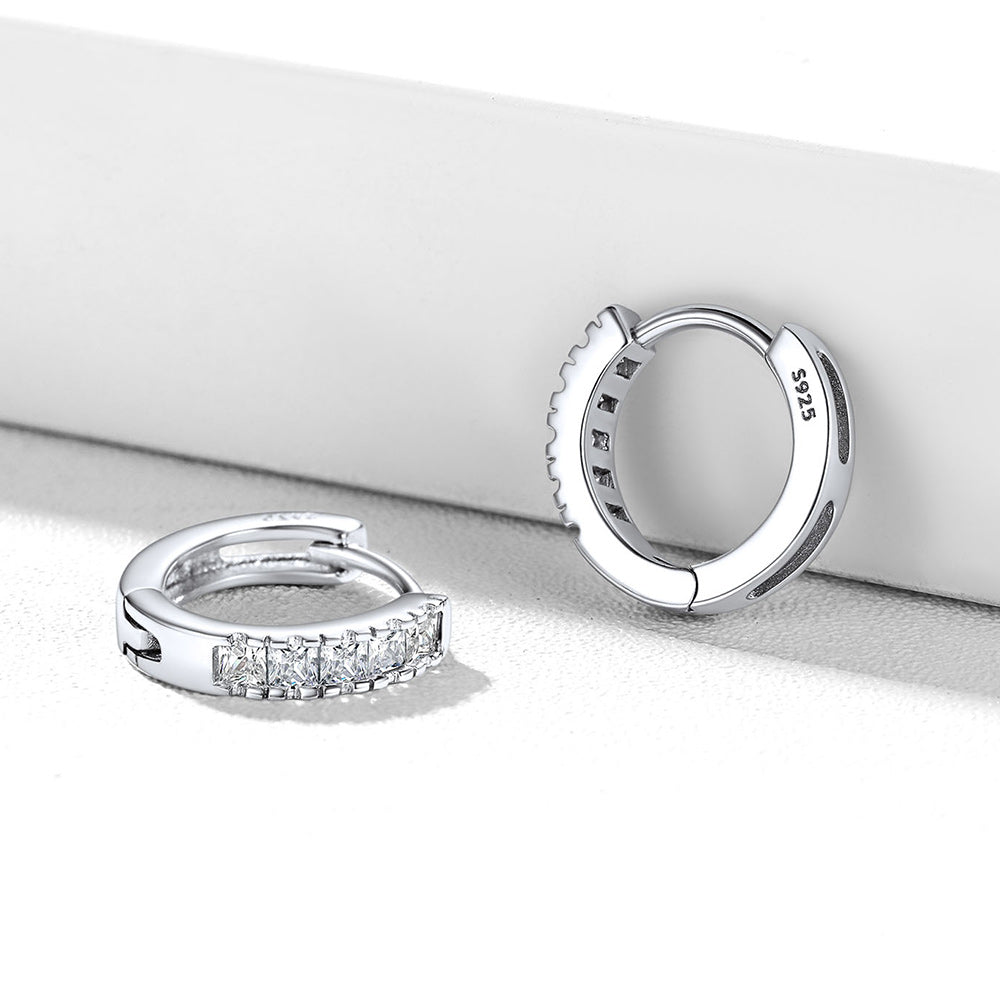Hypoallergenic Cz Huggie Hoop Earrings for