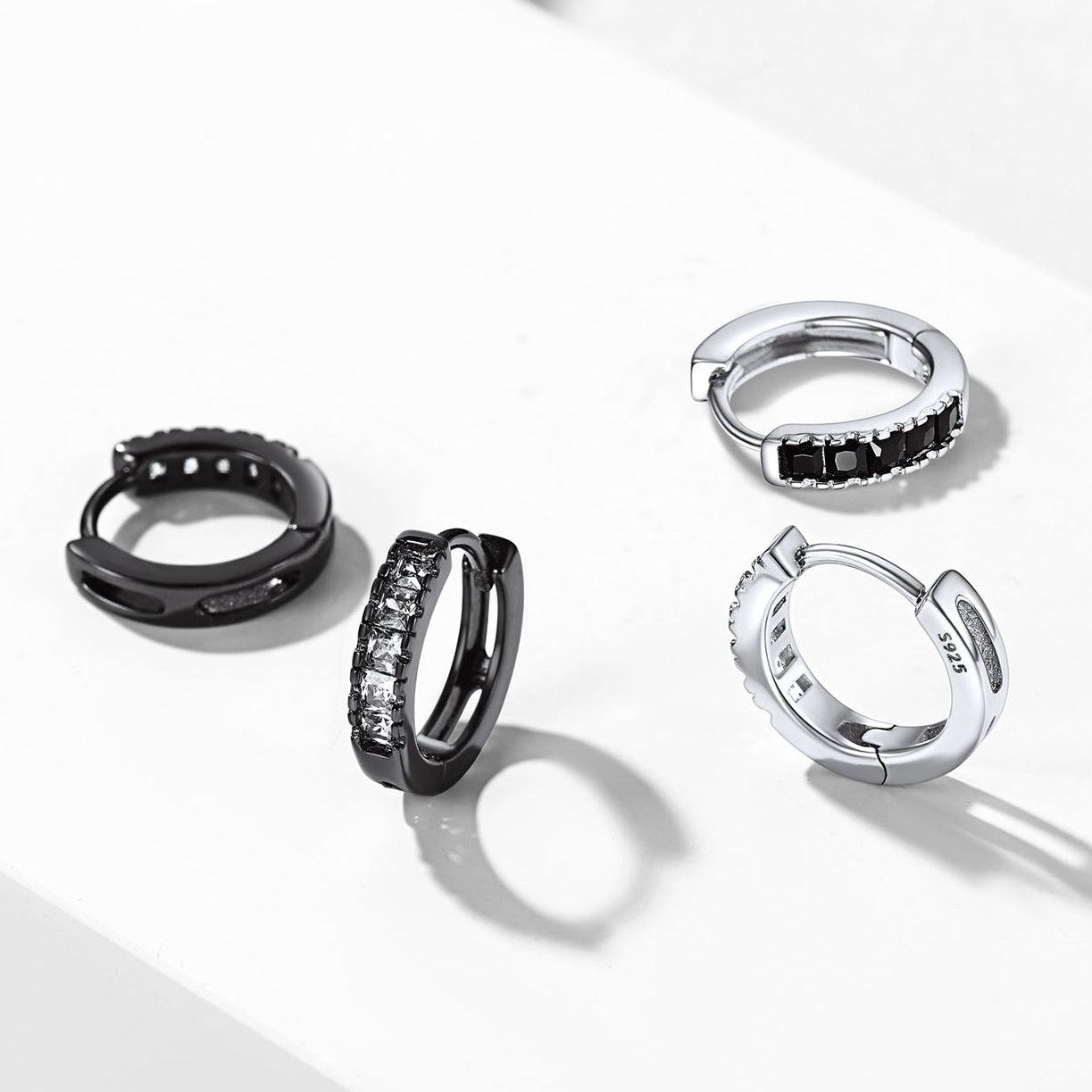 Hypoallergenic Cz Huggie Hoop Earrings for