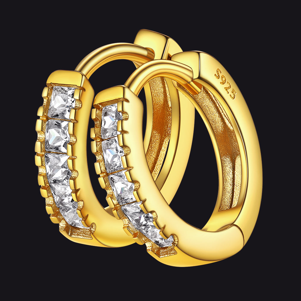 Hypoallergenic Cz Huggie Hoop Earrings for