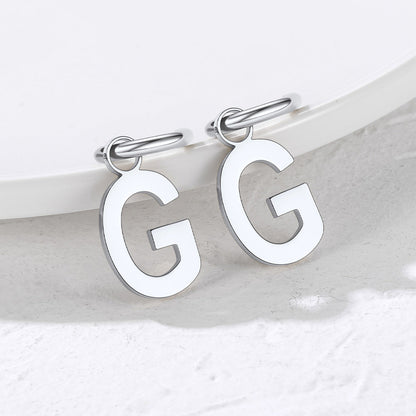 Hypoallergenic Initial Letter Dangle Earrings for