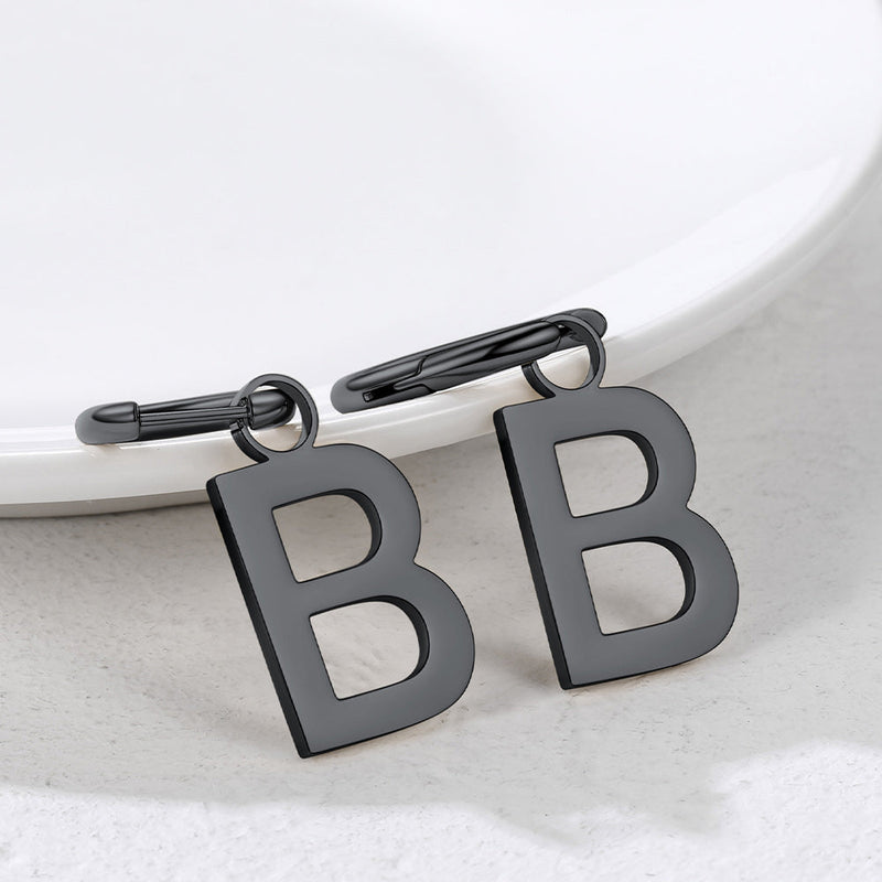 Hypoallergenic Initial Letter Dangle Earrings for