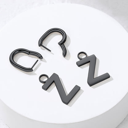 Hypoallergenic Initial Letter Dangle Earrings for