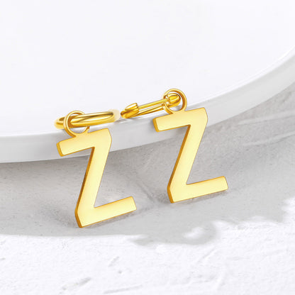 Hypoallergenic Initial Letter Dangle Earrings for