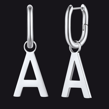 Hypoallergenic Initial Letter Dangle Earrings for