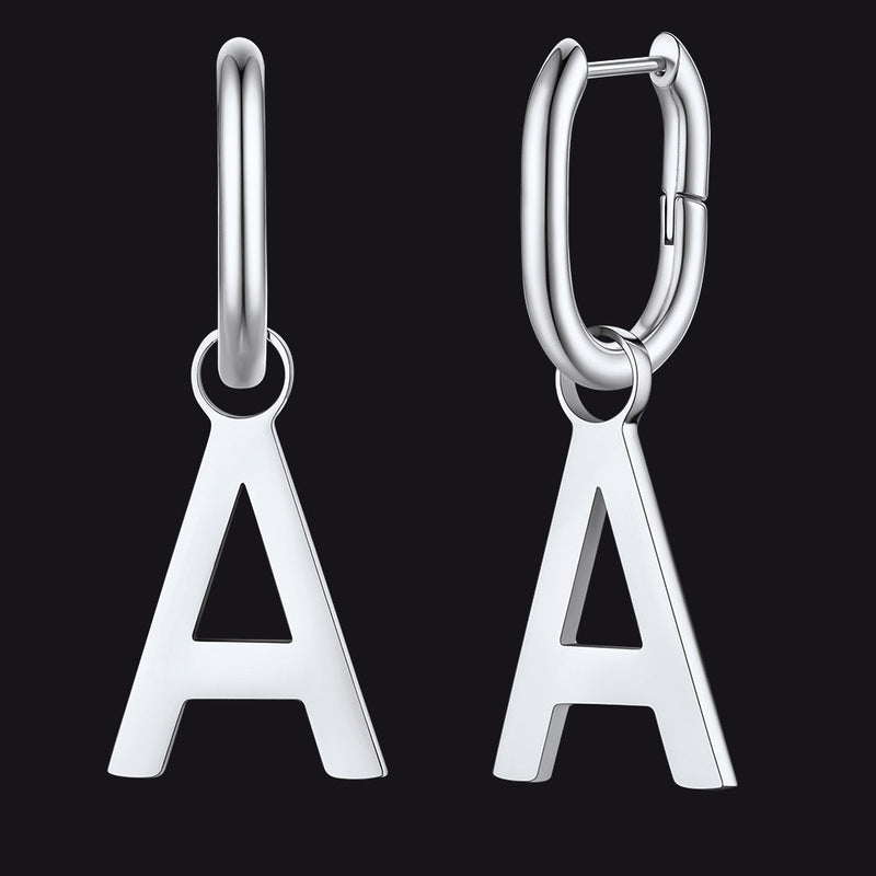 Hypoallergenic Initial Letter Dangle Earrings for