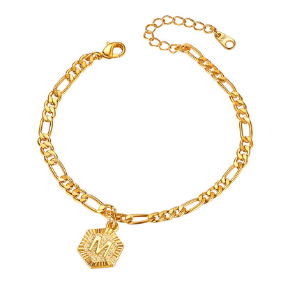 Custom Initial Figaro Link Anklet for