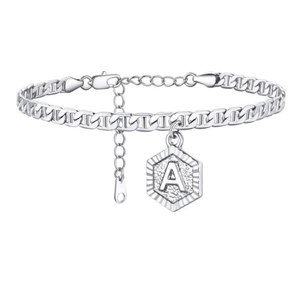 Initials A-z Chain Link Ankle Bracelet Gift for