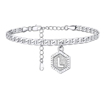 Initials A-z Chain Link Ankle Bracelet Gift for