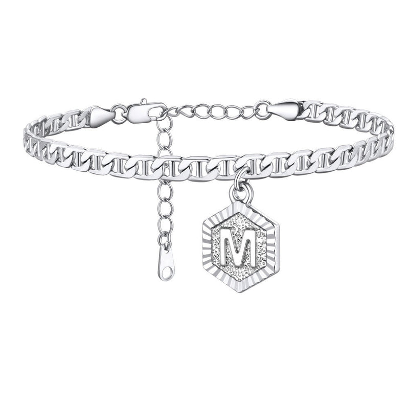 Initials A-z Chain Link Ankle Bracelet Gift for