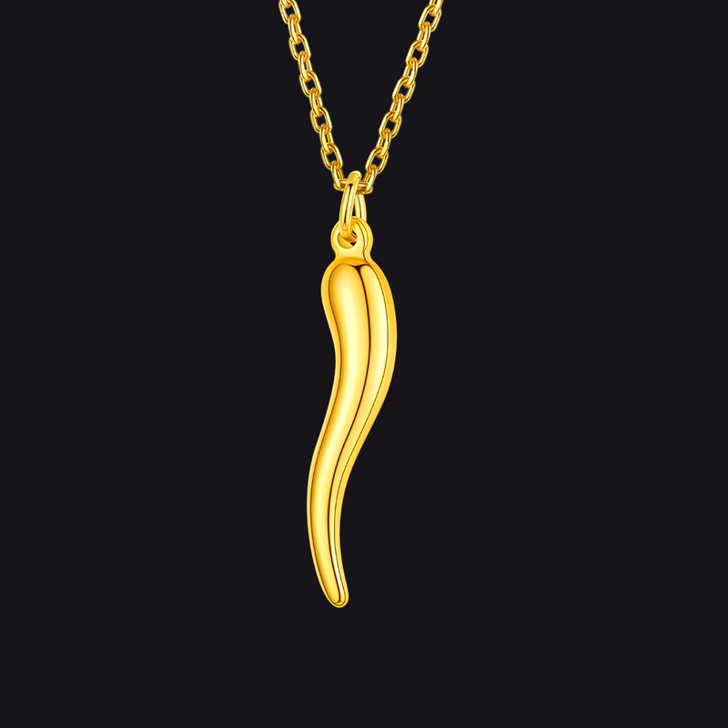Cornicello Italian Horn Amulet Pendant Necklace for