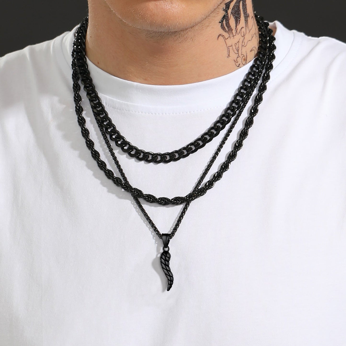 Italian Horn Pendant Necklace Cornicello Amulet Talisman