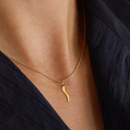 Cornicello Italian Horn Amulet Pendant Necklace for
