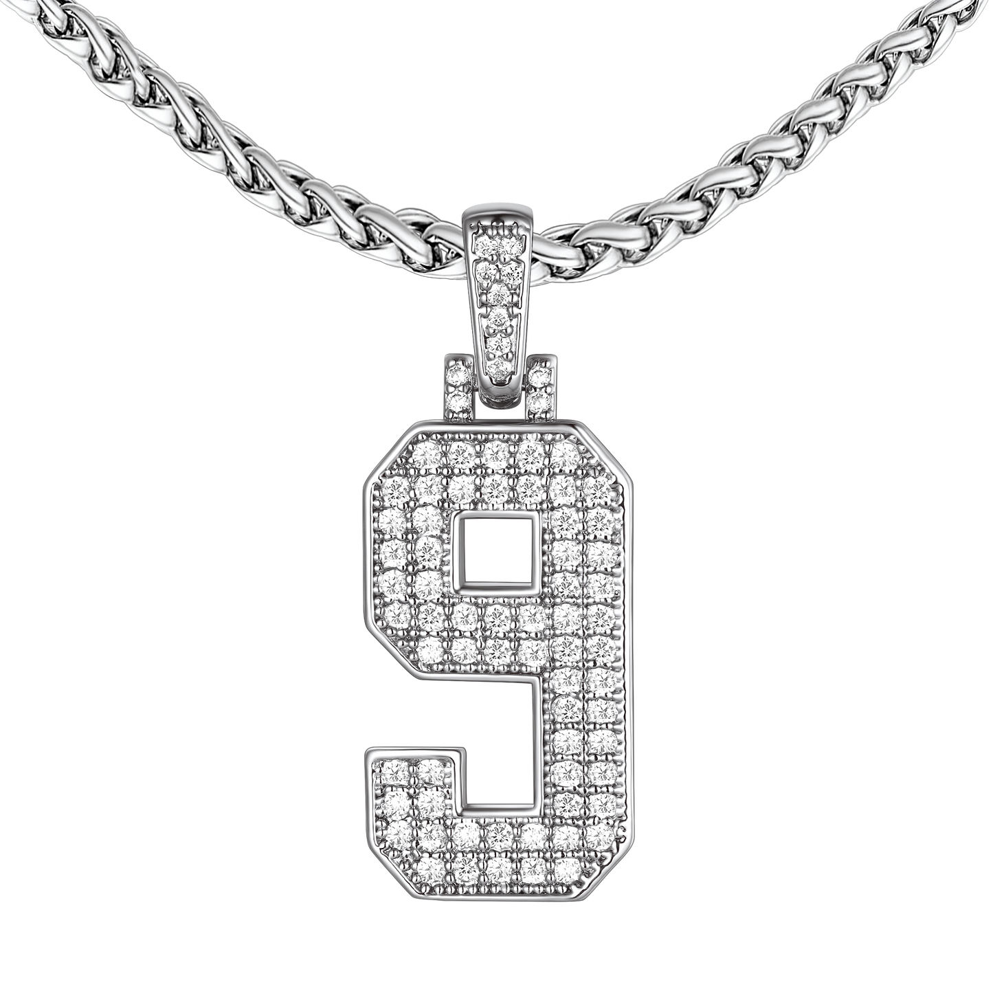 Baseball Diamond Jersey Number Chain Necklace for