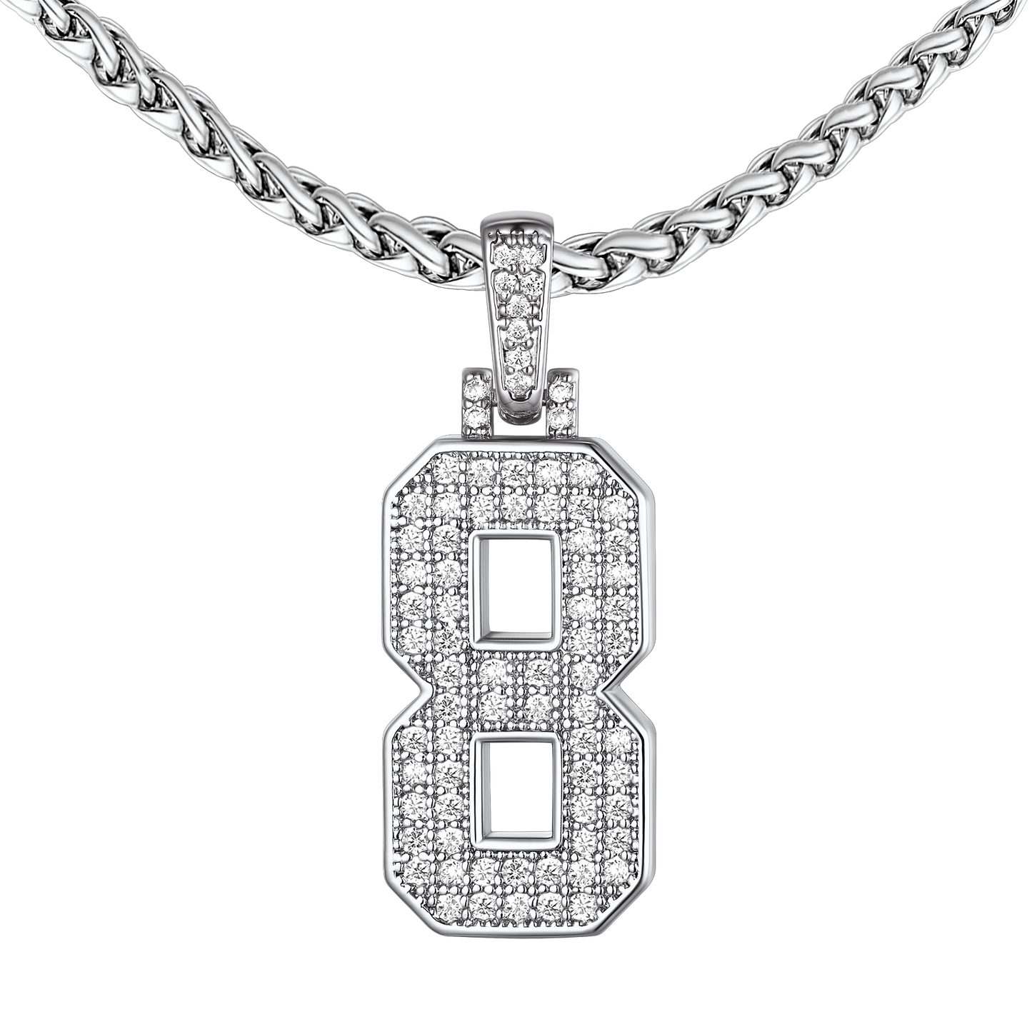 Baseball Diamond Jersey Number Chain Necklace for