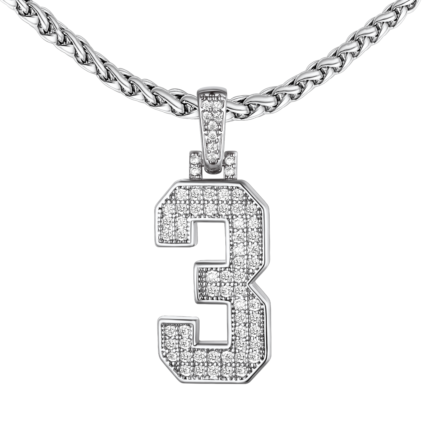 Baseball Diamond Jersey Number Chain Necklace for