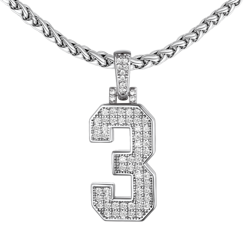 Baseball Diamond Jersey Number Chain Necklace for